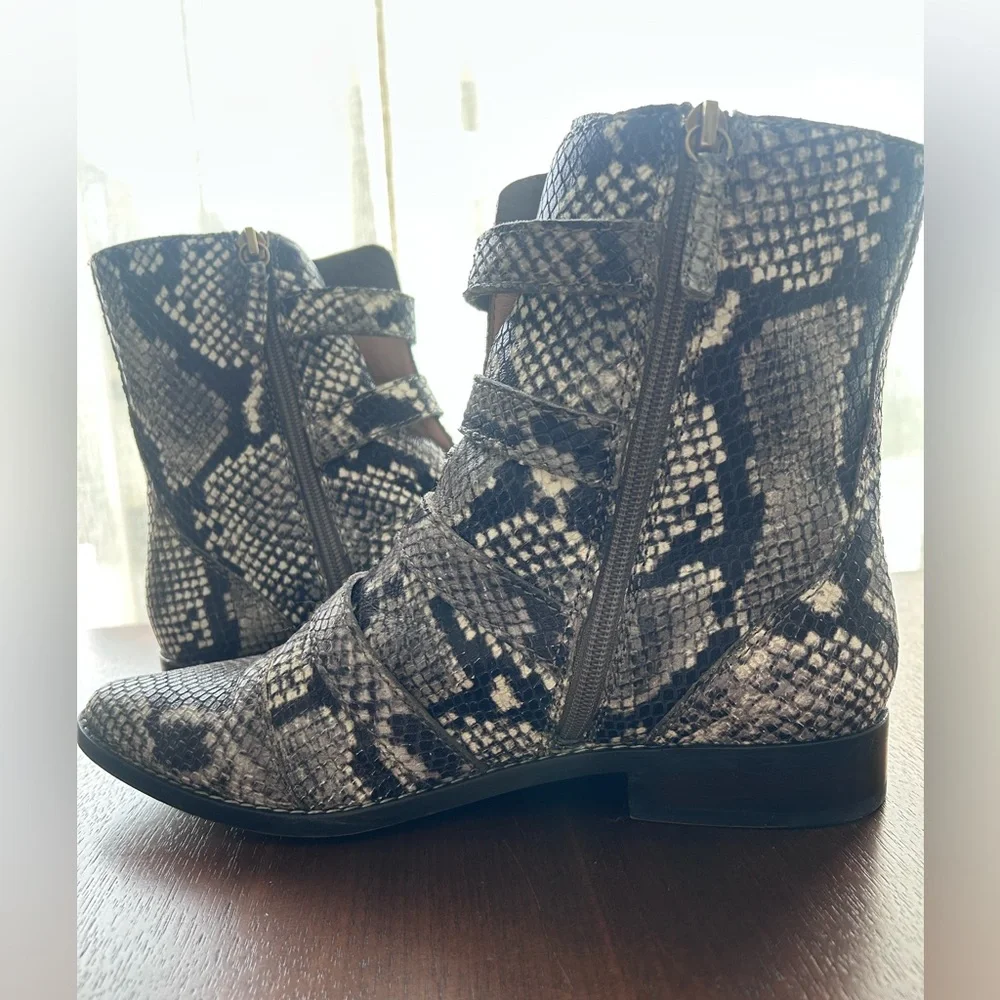 J. Crew Snakeskin Buckled Boots - Picture 3 of 7